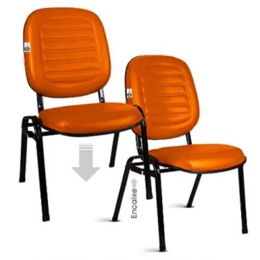Imagem de 02 Cadeiras Empilhável Para Igrejas Evangélicas Linha Holy Laranja - D