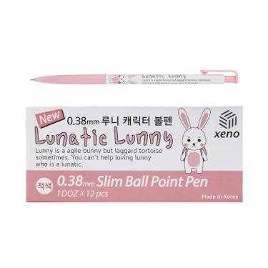 Imagem de Lunatic Lunny Caneta esferográfica fina fina de 0,38 mm de 0,38 mm compatível com XENO Made in Korea (vermelha)