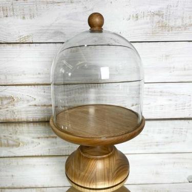 Imagem de Porta Panetone Base/Pitoco de Madeira e Redoma de Vidro 500g - M&G Dec