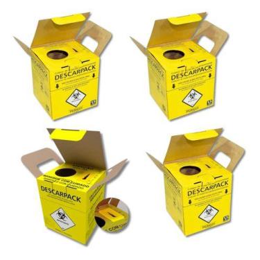 Imagem de Descarpack 1,5 Caixa Coletora Material Perfurocortante 4 Uni
