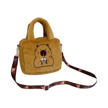 Imagem de Mochila De Pelúcia Fofa De Grande Capacidade, Bolsa De Ombro De Dupla 