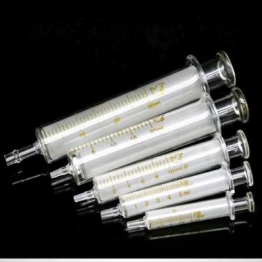 Imagem de Todos Os Tamanhos 1 Ml A 100 Ml De Seringa De Vidro Descartável De Laboratório Pipeta De Transferência De Seringa Líquida De Vidro Sem Agulha, 20ml 5pcs