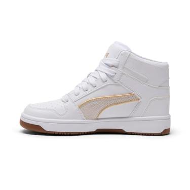 Imagem de PUMA Tênis feminino Rebound Layup Mid, Ouro branco Ah25, 34