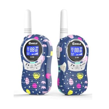 Imagem de QNIGLO Q168Plus Walkie Talkie recarregável para crianças, comunicação FRS, equipamento de espionagem esconde-esconde, melhor presente de brinquedo para crianças, com baterias de lítio (azul camuflado)