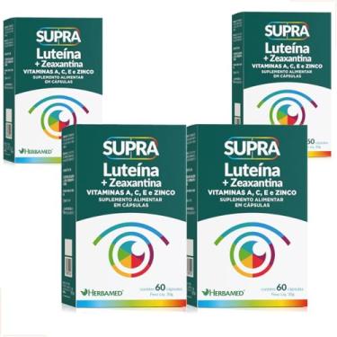 Imagem de HERBAMED Luteína + Zeaxantina SUPRA com Vitaminas A, C, E e Zinco, Kit com 4 Unidades, 60 Cápsulas Cada