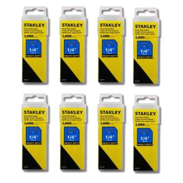 Imagem de Kit 8 Grampo Grampeador Stanley Heavy Duty 6mm 1/4 Pol. Tapeceiro Marc