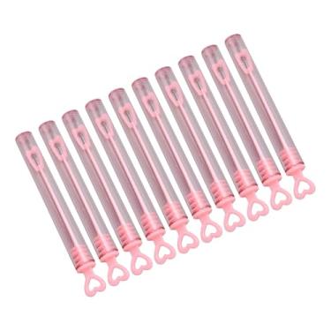 Imagem de YOUTHINK Brinquedos Portáteis de Bolha Portáteis 10pcs, Tubos de Bolha Em Forma de Coração Rosa Palitos de Bolha de Plástico para Atividades Ao Ar Livre, Reuniões de Família, Festas de