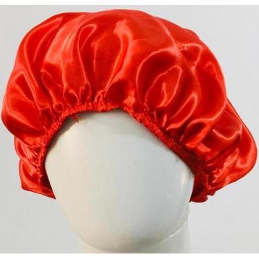 Imagem de Touca De Cetim AntiFrizz com Elástico Confortável - DaniBordados, Verm