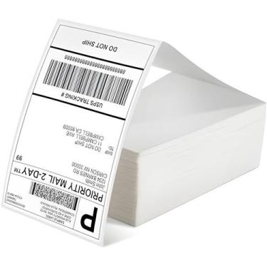 Imagem de Kit 10000 Etiqueta Adesivo Térmica Serrilha Couche 10x15cm E-commerce 
