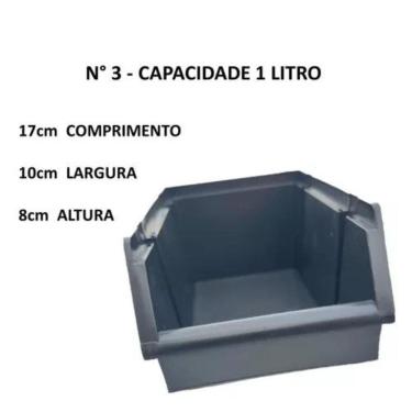 Imagem de Gaveta Plástica Para Estante Bin N3 Preta - Elastobor