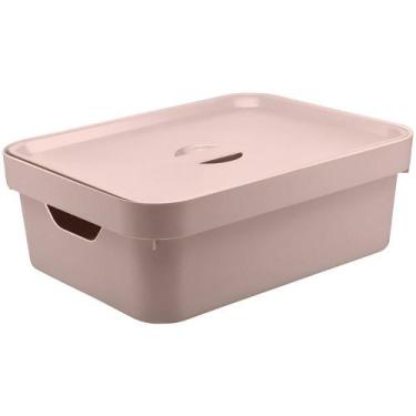 Imagem de Caixa Plastica Multiuso Organizadora 10,5L Ou Cube Cinza, M, ROSA