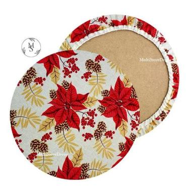 Imagem de 01 Capa de Sousplat Flor Natalina Nude Natal - 35 cm - Várias Cores e 