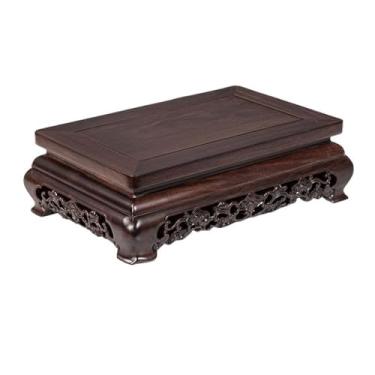 Imagem de ZzleoyuUUs-12 Suporte de exibição base base de planta base de exibição retangular, vaso de bule de chá bonsai suporte de escultura de ébano suporte de exibição decoração (grande)