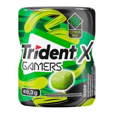 Imagem de Chiclete Trident X Gamers Citrus Mix Goma de Mascar Sem Açúcar 48,3g