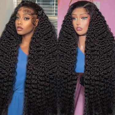 Imagem de Peruca Hoyrhra 13x4 Deep Wave 30" Cabelo humano com densidade de 200%