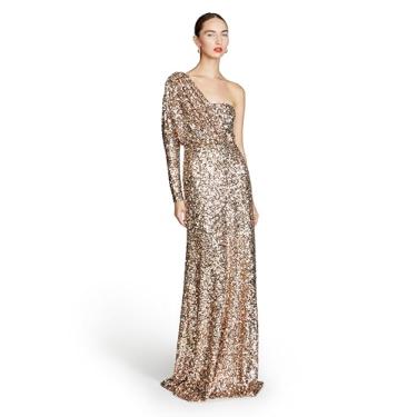 Imagem de HALSTON Vestido feminino com lantejoulas Ramona, Confete dourado, 50