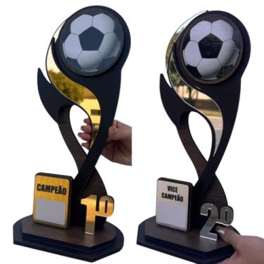 Imagem de Troféus Futebol Campeão e Vice-Campeão Moderno e Qualidade premium Em Mdf/acrílico C/35cm