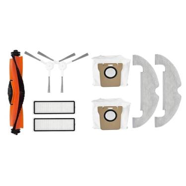 Imagem de kit Escova Filtro Pano Compativel Para Robô Aspirador Xiaomi Vacuum X10 com Saco Coletor da base Branco - iA Casa