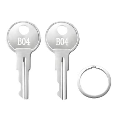 Imagem de Chaves de substituição da caixa de ferramentas, código pré-cortado B04, pacote com 2, compatível com Husky, Hudson, Dewalt, Home Depot Toolboxes