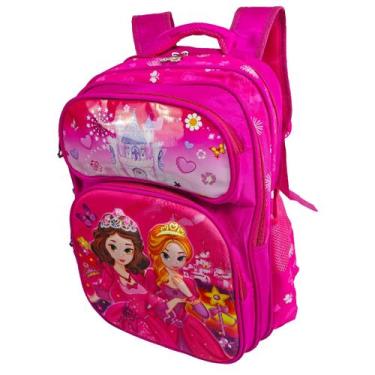 Imagem de Mochila Escolar Menina Infantil Impermeável Bolsa Altura 40cm Alto Qua