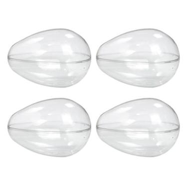 Imagem de Conjunto 12 Embalagens Ovo de Páscoa Plástico Incolor 350g 12 Unidades