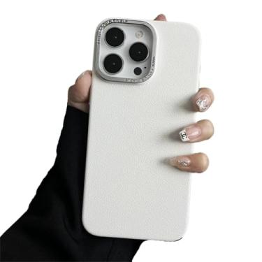 Imagem de Capa Anti-Impacto Turbo Case Acrílico Textura de Couro Com Proteção de Câmera Para iPhone 14 Pro (Branco)