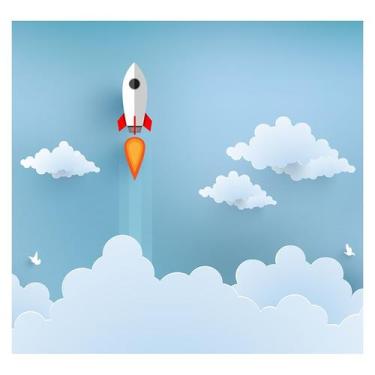 Imagem de Papel de Parede Adesivo Infantil Espaço Foguete Bebe Quarto - 518pcp -