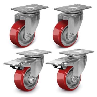 Imagem de Rodas Caster Wheels ZDNEY Heavy Duty de 3 polegadas com tampa de freio