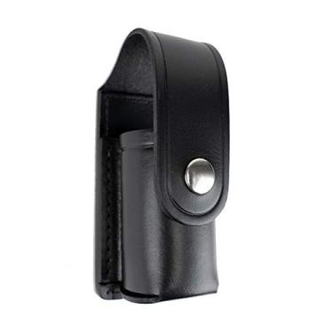 Imagem de RYNO GEAR MK3 e MK4 Suporte de spray de pimenta de couro liso e trançado, coldre de couro (liso de níquel)