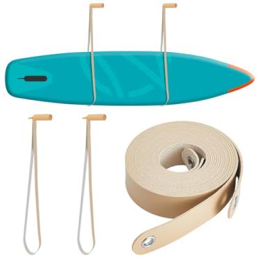 Imagem de OLYCRAFT 2 sacos para prancha de surfe, suporte de parede, prancha de surfe, cabides de parede de snowboard, cabides de parede para armazenamento interno, suporte de prancha de surfe, suporte de