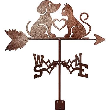 Imagem de Cata-vento Requintado Garoupa Caminhão Trator Cata-vento Com Seta Ornamento De Aço Inoxidável Torneira Indicador De Direção Estaca De Jardim Arte Decoração, Cat Dog