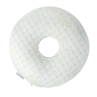 Imagem de Fenteer Travesseiro de piercing de orelha em formato de O, lavável, de 12 polegadas, tipo donut, para aliviar a pressão, usando brincos de fones de ouvido, Ouro