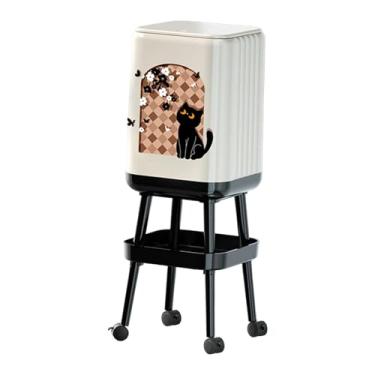 Imagem de Fenteer Lixeira com rodas, multifuncional, grande capacidade, balde de lixo para papéis, cesto de lixo para cozinha, quarto e banheiro, Style B