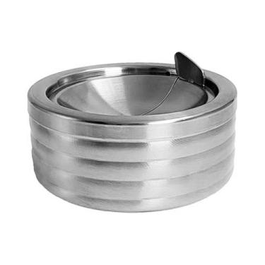 Imagem de Cinzeiro de aço inoxidável à prova de vento com tampa - Lightbek Offic