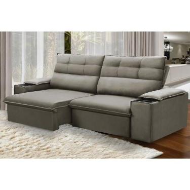 Imagem de Sofá Retrátil e Reclinável Vannes 2,05m com Porta Copos e Objetos - Fe