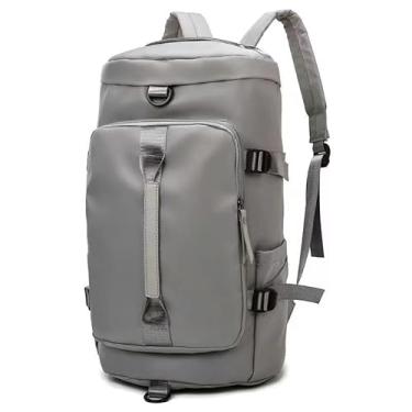 Imagem de Mochila esportiva, bolsa mensageiro, treinamento fitness, futebol, academia, à prova d'água(cinza)