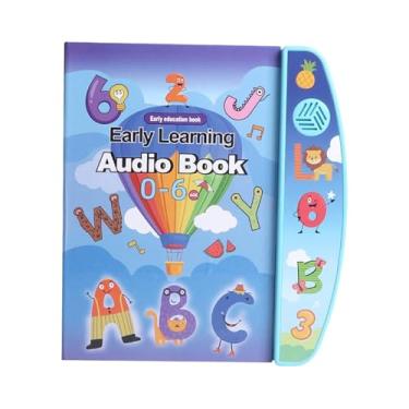 Imagem de Fenteer Livro interativo eletrônico para aprender inglês, livro de sons, brinquedo educativo, presente, brinquedo sensorial, aprendizagem precoce, Azul