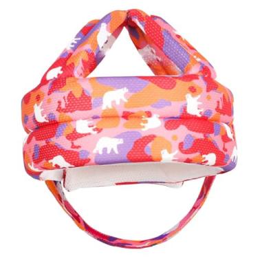 Imagem de YIJU Capacete de proteção infantil Protetor de cabeça infantil Confortável Anti-queda Absorção de choque Chapéu macio Proteção Chapéu para meninos Meninas, Vermelho Roxo Laranja
