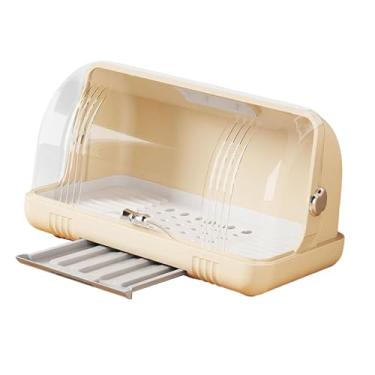 Imagem de Kokiya Escorredor de garrafas de água, caixa de armazenamento de utensílios de mesa, organizador simples e econômico com capa para armário de cozinha e copos, Amarelo Claro