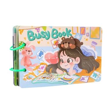 Imagem de Milageto Livro de Adesivos de Atividades de Aprendizagem, Habilidades Motoras Finas, Brinquedo Sensorial, Educação Infantil para Bebês, Pré-escola, Presentes D, 12 páginas