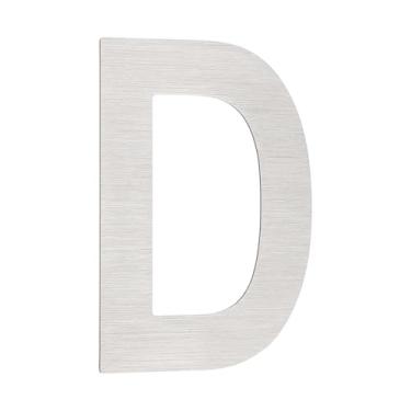 Imagem de PATIKIL Números de casa para o exterior, letra D prata aço inoxidável autoadesivo moderno números de porta de endereço para casas externas caixas de correio residenciais 1,97 x 1,38 polegadas