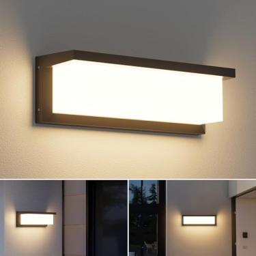 Imagem de Coinmit Luminária de parede LED moderna para uso externo, 36 W, luz de varanda preta, impermeável, antiferrugem, alumínio, acrílico, lanternas de parede para uso externo, para casa, varanda, garagem