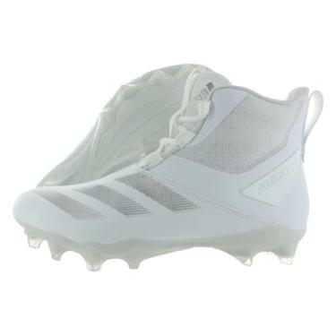 Imagem de adidas Tênis de futebol americano unissex adulto Adizero Chaos, Calçado branco/prata metálico/calçado branco-branco, 12 Women/11 Men