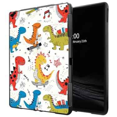 Imagem de Capa para iPad 9ª geração/iPad 8ª geração/iPad 7ª geração (10,2 polegadas, modelo 2021/2020/2019) Capa protetora de TPU macio de borracha TPU fosca, personagens coloridos de dinossauros