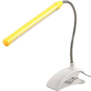 Imagem de Luzes do livro amarelo usb led lâmpadas de leitura grampo clip-on cama