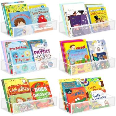 Imagem de Estante de metal montada na parede, estante de armazenamento de grade de arame metálico, prateleiras de livros flutuantes para sala de estar/quarto de cama/escritório, organizador de estante suspensa