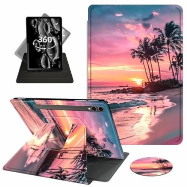 Imagem de ACWDMKH Capa para tablet Samsung Galaxy Tab S10 Plus/S9 FE Plus/S9 Plus 5G de 12,4 polegadas, rotação de 360 graus, suporte de couro PU com suporte flip com suporte para despertar/hibernar