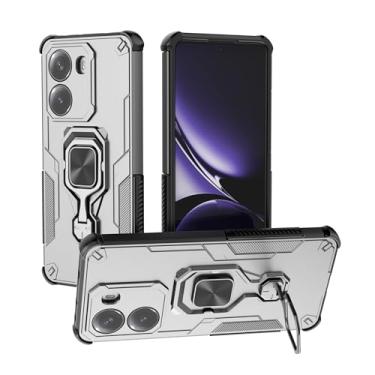 Imagem de SORAKA Capa para Xiaomi Poco X7 Pro com suporte de metal rotativo de 360 graus, peça magnética de ferro para suporte magnético de telefone para carro, cinza