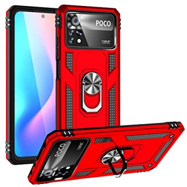 Imagem de SORAKA Capa para Xiaomi Poco X4 Pro 5G com suporte para anel Capa Slim Fit de TPU macio Capa Xiaomi Poco X4 Pro 5G com placa de metal para suporte magnético de telefone para carro