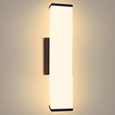 Imagem de Kalium Arandelas de parede modernas de 40,6 cm, luzes reguláveis para banheiro, iluminação interna de LED branco quente 3000K para banheiro, escadas, sala de estar, quarto. Com fio.